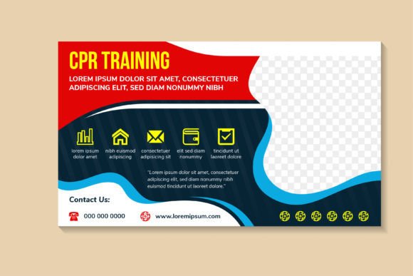 Cpr Training Horizontal Banner Graphics