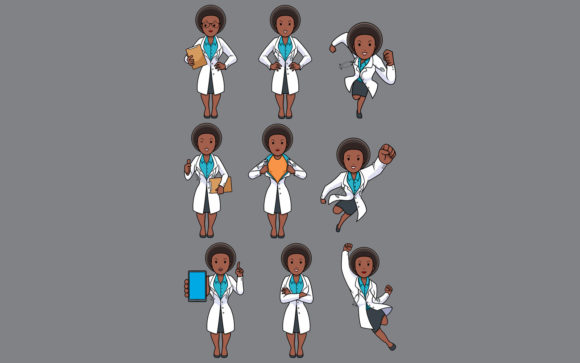 Doctor African Female Set Graphics
