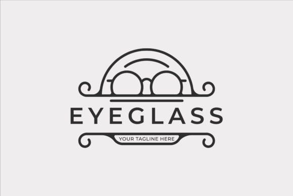 Eyeglass Logo Line Art with Vintage