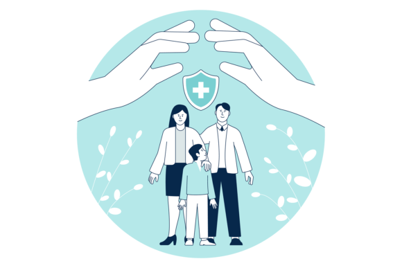 Family Health Protection Concept: Graphics and Illustrations