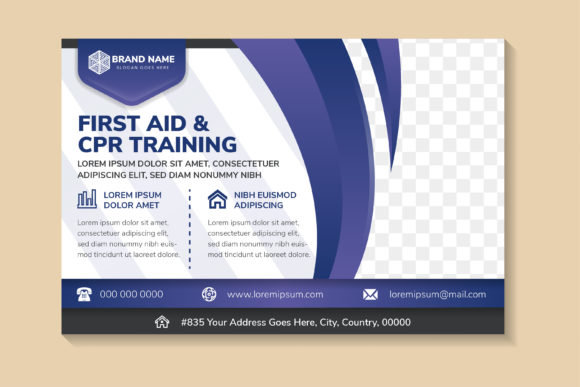 First Aid Cpr Training Horizontal Flyer Graphics