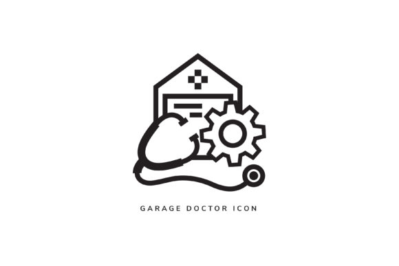 Health Engine Garage Logo Icon: Graphics and Icons for Local Business