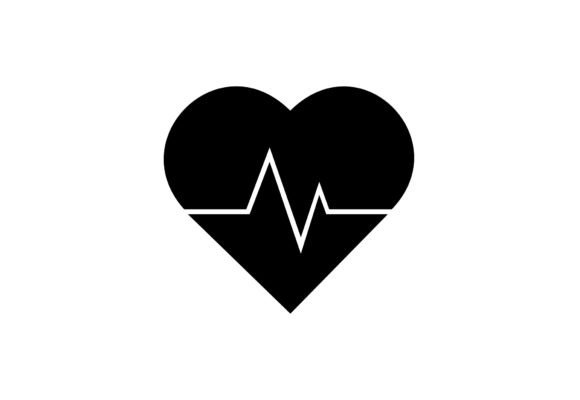 Heart Cardiogram Silhouette Graphics and Icons