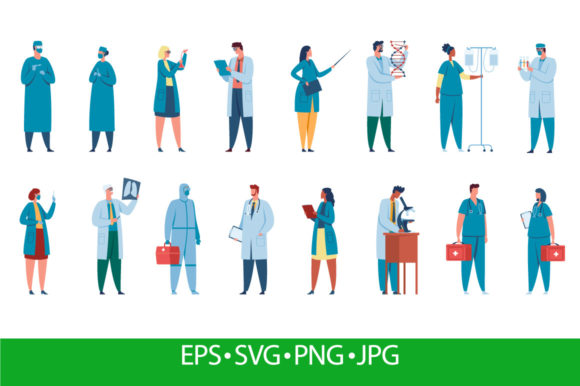 Hospital Workers. Healthcare Characters Graphics