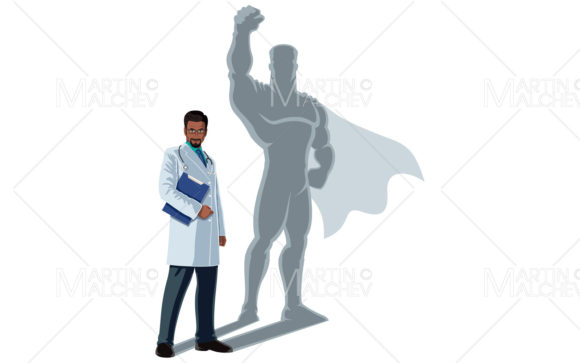 Indian Doctor Superhero Shadow Graphics