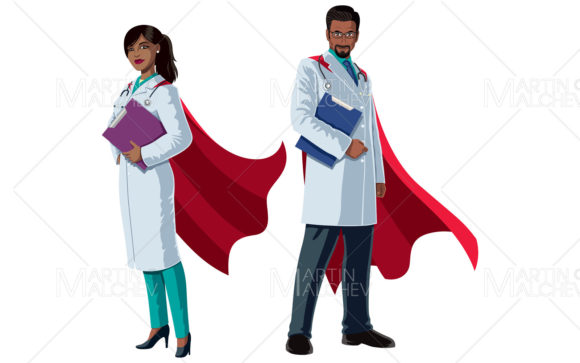 Indian Doctor Superheroes on White