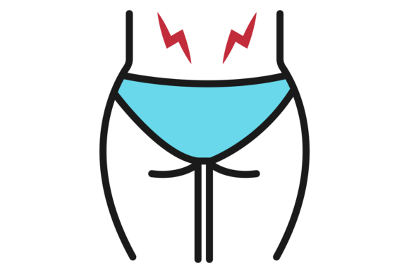 Lower Back Pain Icon. Spinal Ache. Medic Graphics