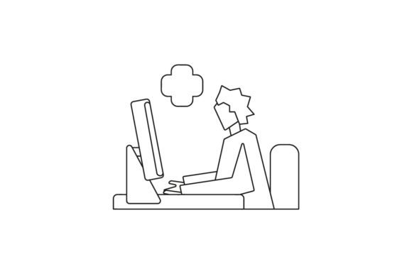 Medical Coder Line Art for Crafts and Content