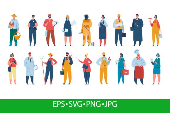 Professional Workers in Uniform: Graphics and Illustrations for Real Projects