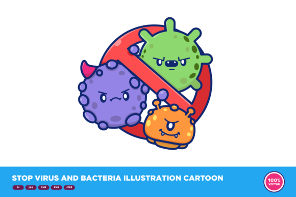 Stop Virus and Bacteria Illustration
