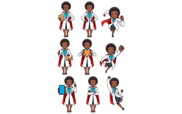 Super Doc African Female Set: Graphics for Local Branding