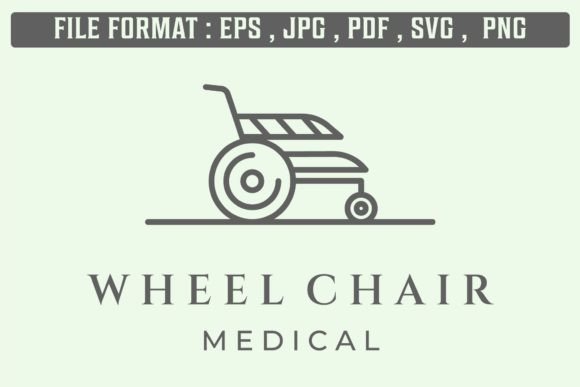 Wheel Chair Line Art Logo Minimalist