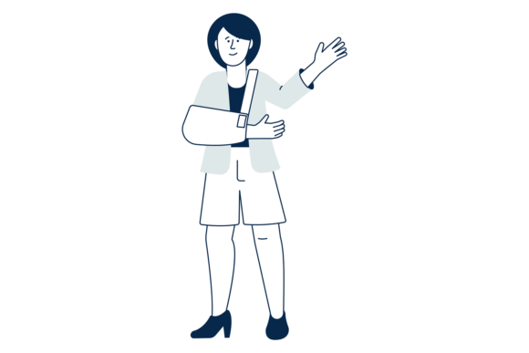 Woman with Bandaged Arm. Graphics & Illustrations